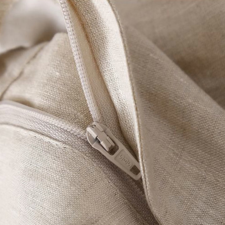 Short plissé uni en coton et lin avec poches pour femme avec fermeture éclair et boutons Buddha Stones - image 13