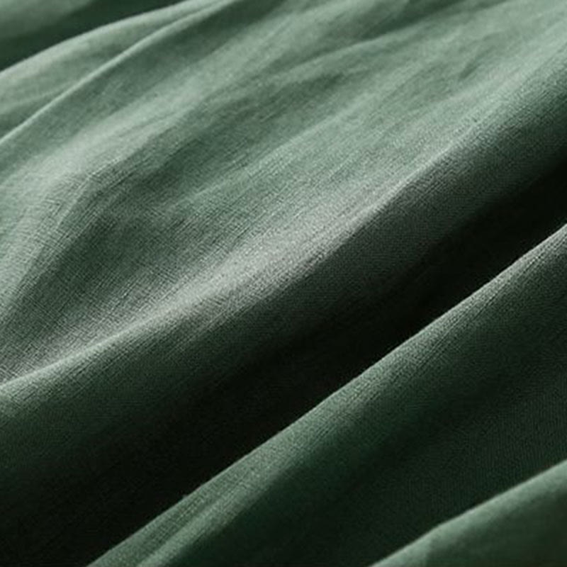 Short plissé uni en coton et lin avec poches pour femme avec fermeture éclair et boutons Buddha Stones - image 19