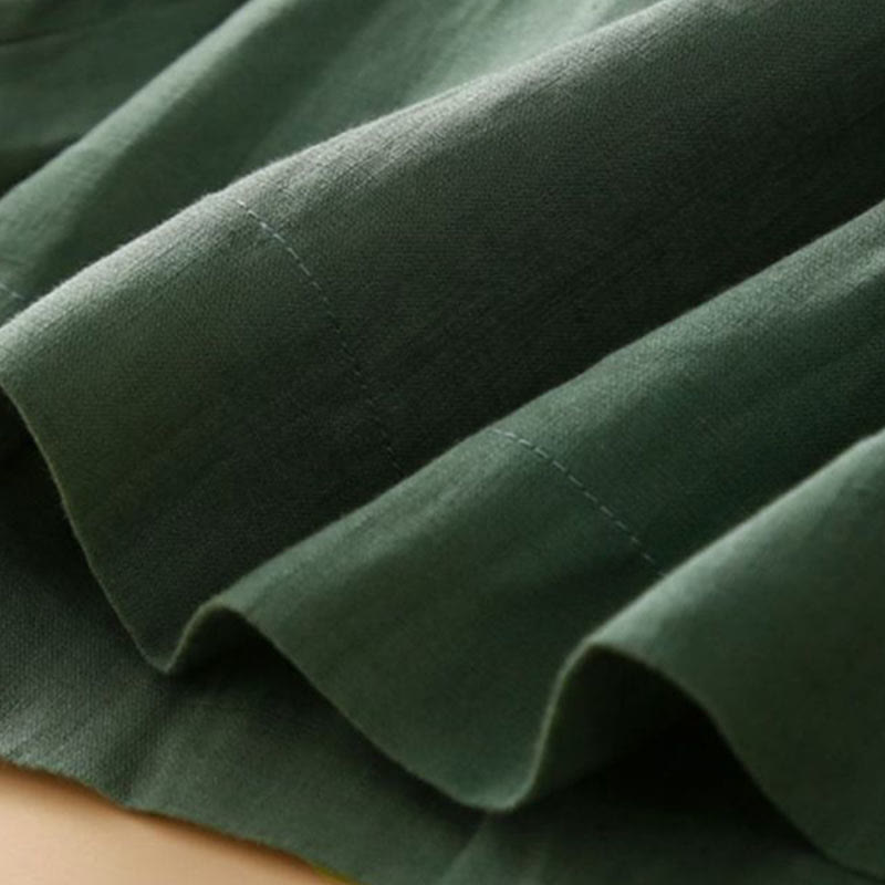 Short plissé uni en coton et lin avec poches pour femme avec fermeture éclair et boutons Buddha Stones - image 22