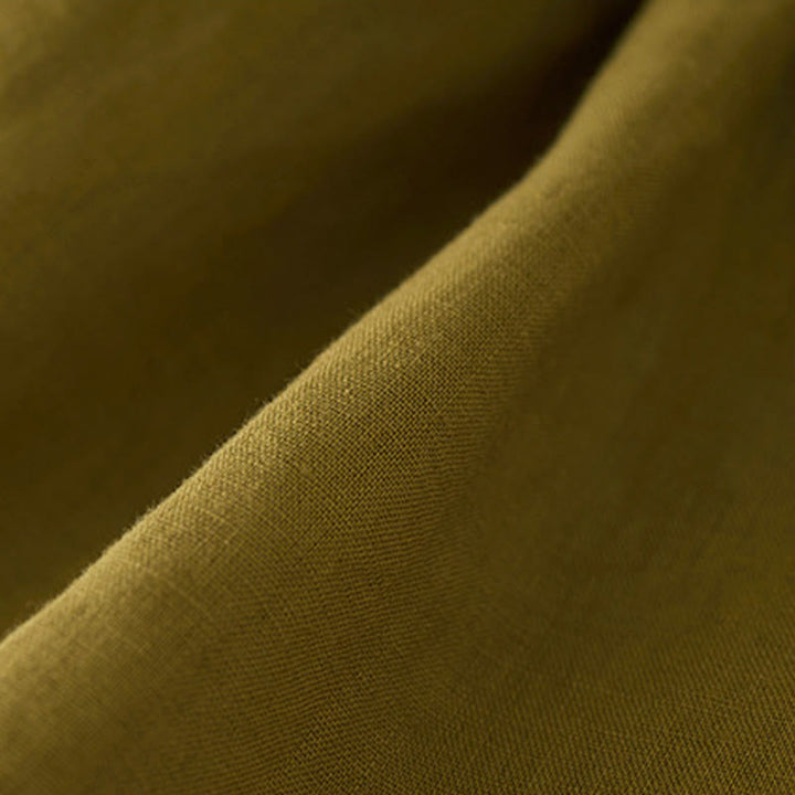 Short décontracté en coton et lin de couleur unie avec poches pour femme Buddha Stones - image 13