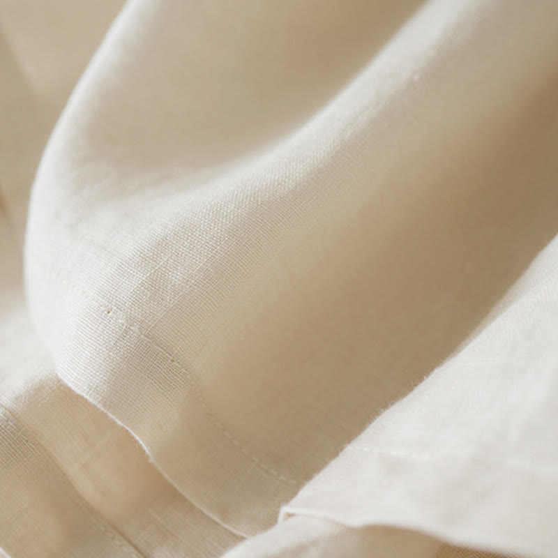 Short décontracté en coton et lin de couleur unie avec poches pour femme Buddha Stones - image 7