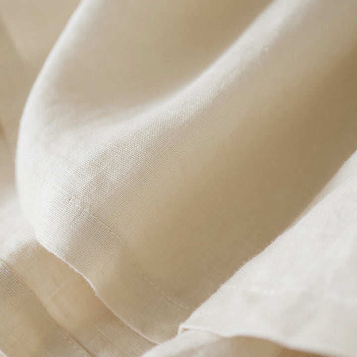 Short décontracté en coton et lin de couleur unie avec poches pour femme Buddha Stones - image 7