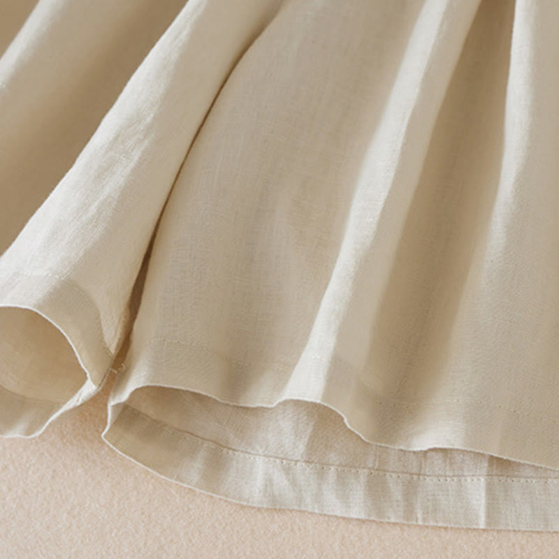 Short décontracté en coton et lin de couleur unie avec poches pour femme Buddha Stones - image 8