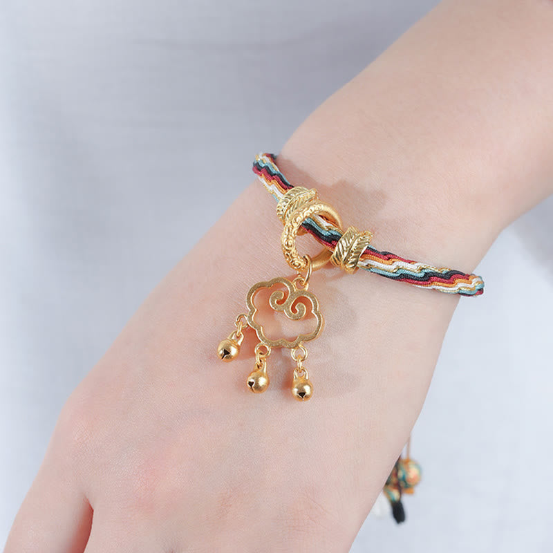 Bracelet fait main en Buddha Stones avec nœud de guérison et de réincarnation en forme de cerf de couleur Dunhuang