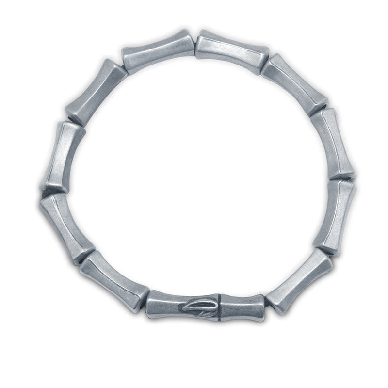 Bracelet de force en alliage à motif de bambou Buddha Stones