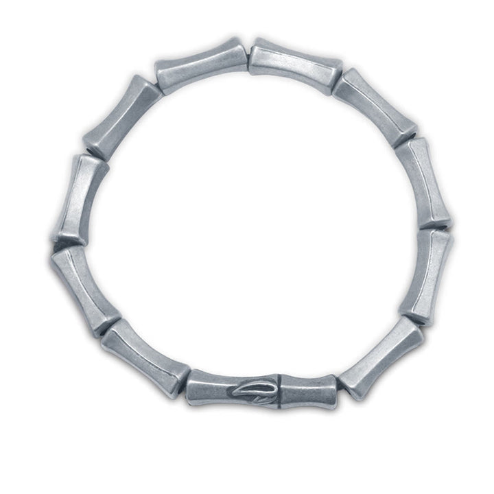 Bracelet de force en alliage à motif de bambou Buddha Stones