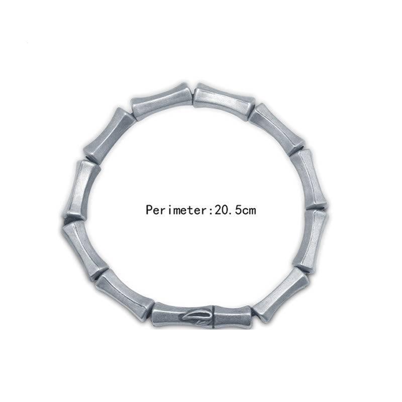 Bracelet de force en alliage à motif de bambou Buddha Stones