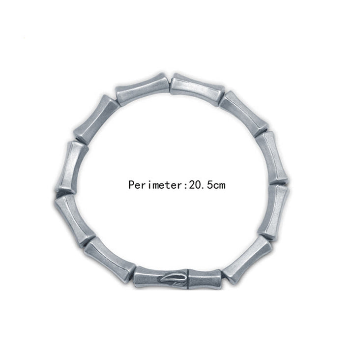 Bracelet de force en alliage à motif de bambou Buddha Stones