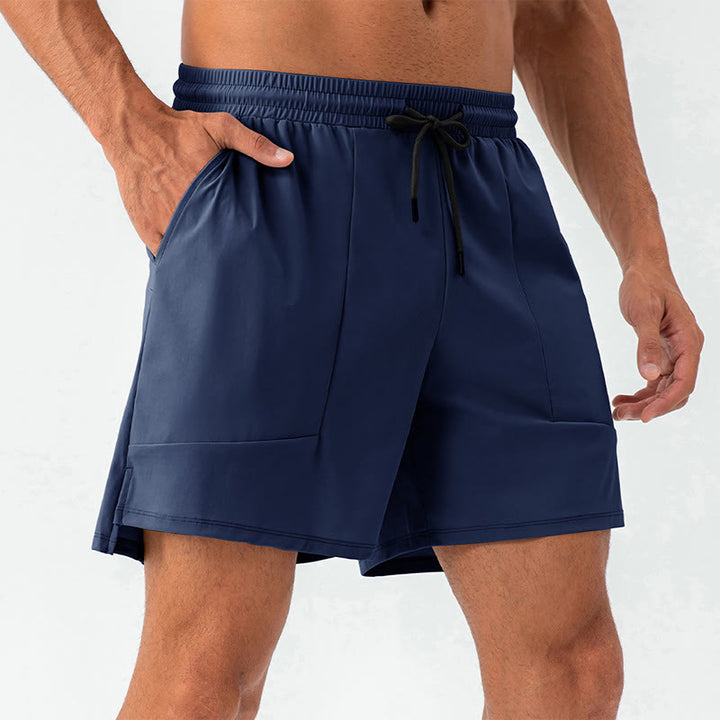 Short de sport décontracté en nylon à séchage rapide avec poches pour hommes Buddha Stones - Bleu foncé - US/UK/AU44,EU54 (2XL) - image 19