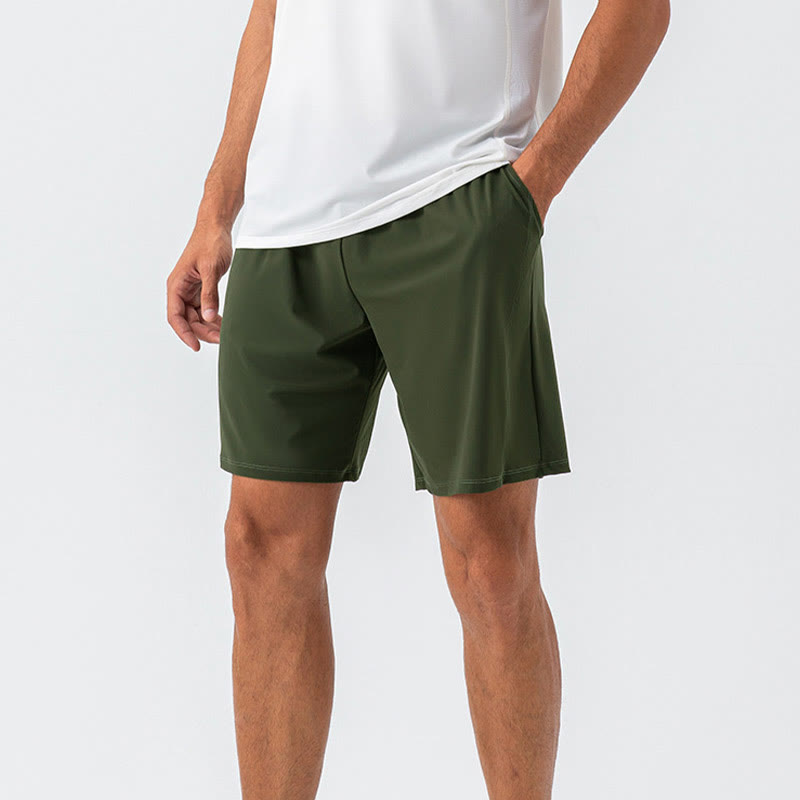 Buddha Stones Short de sport décontracté en nylon respirant et ample à séchage rapide pour homme avec poches