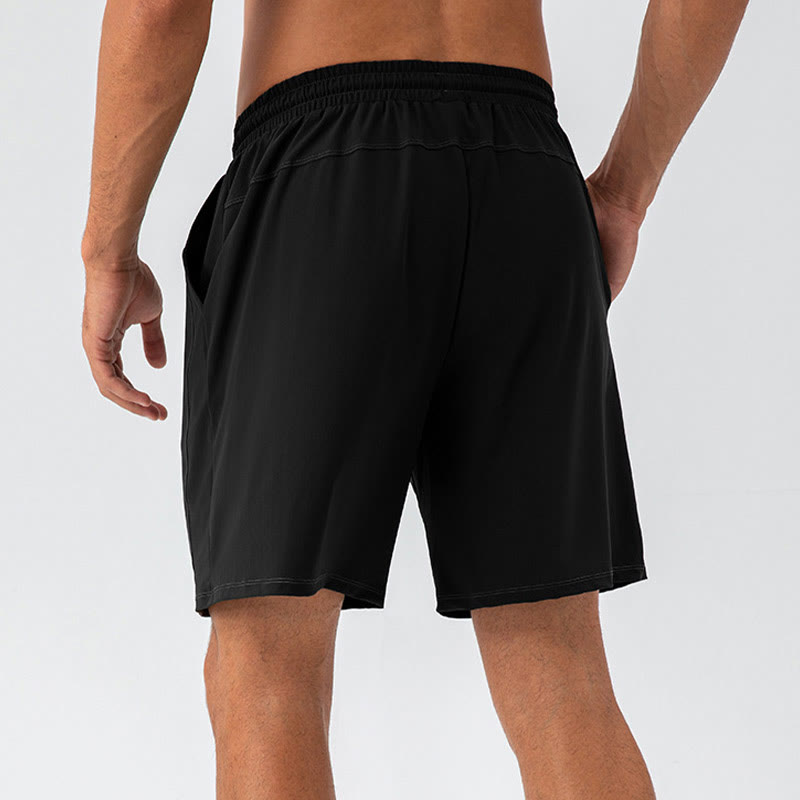 Buddha Stones Short de sport décontracté en nylon respirant et ample à séchage rapide pour homme avec poches
