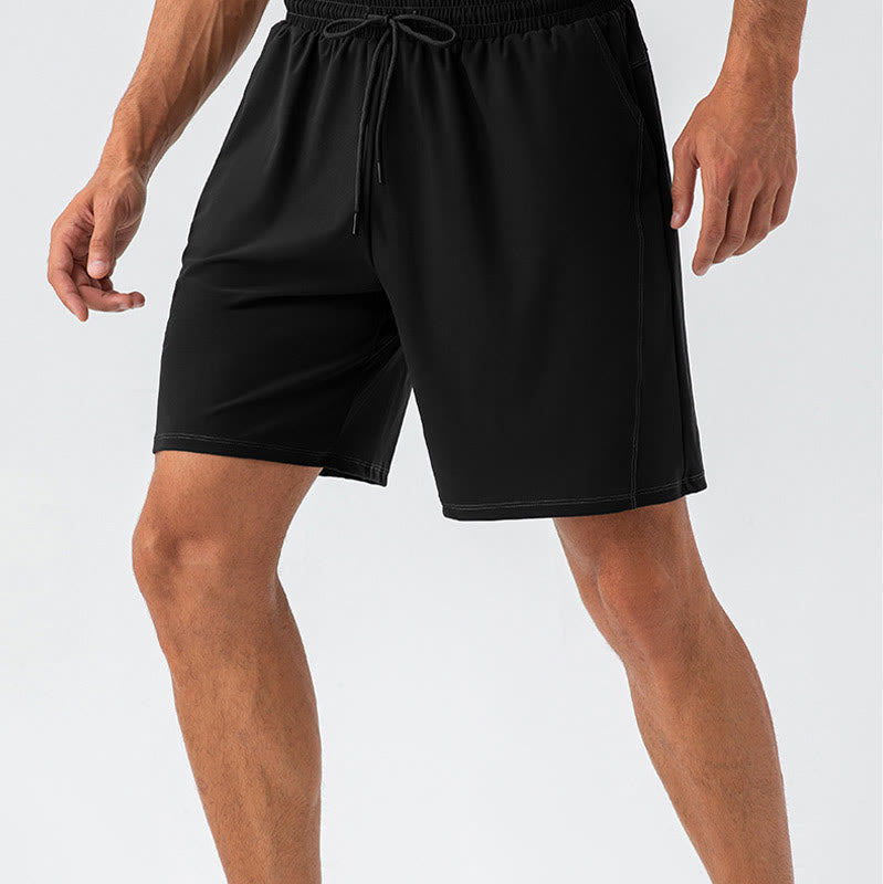 Buddha Stones Short de sport décontracté en nylon respirant et ample à séchage rapide pour homme avec poches