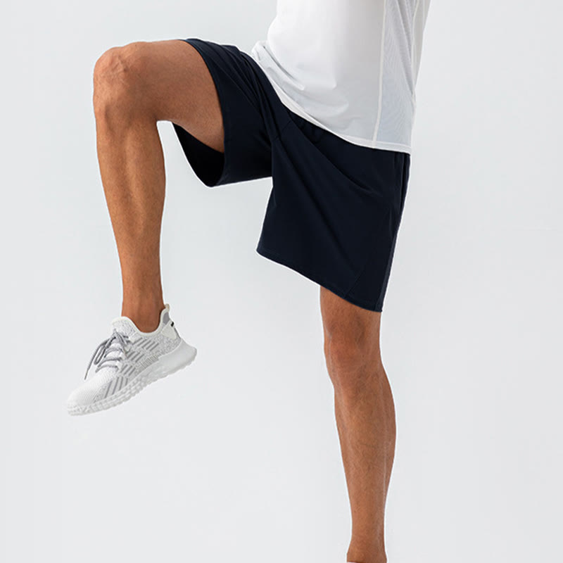 Buddha Stones Short de sport décontracté en nylon respirant et ample à séchage rapide pour homme avec poches