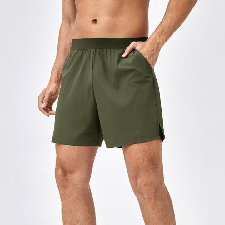Buddha Stones Short de sport décontracté en nylon à séchage rapide pour homme avec poches