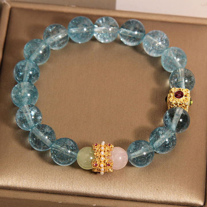 Bracelet de communication et de guérison en cyanite naturelle de Buddha Stones