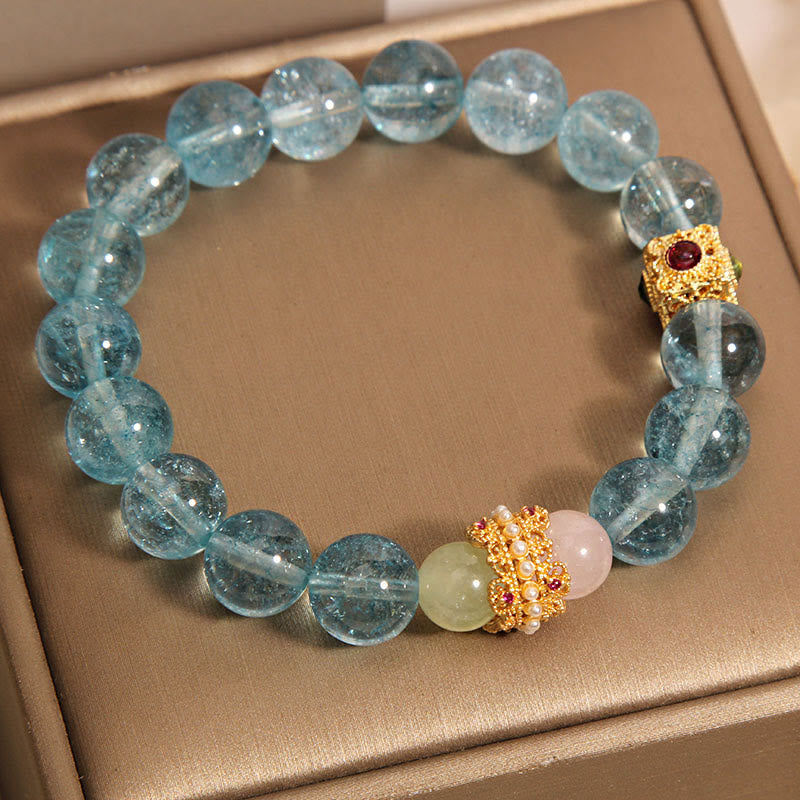 Bracelet de communication et de guérison en cyanite naturelle de Buddha Stones