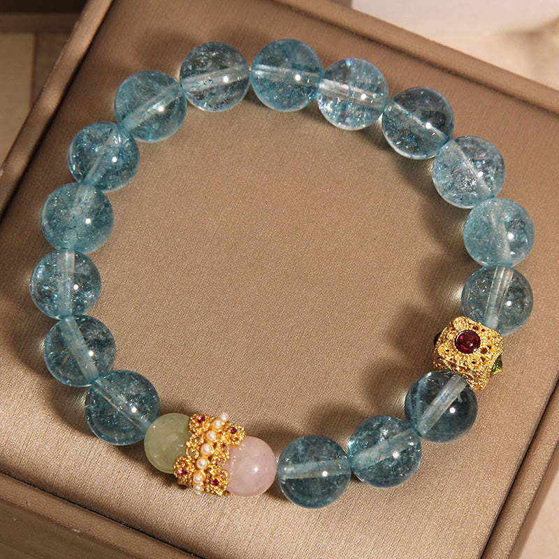 Bracelet de communication et de guérison en cyanite naturelle de Buddha Stones