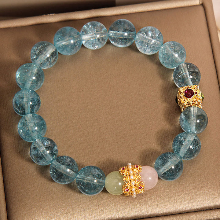 Bracelet de communication et de guérison en cyanite naturelle de Buddha Stones