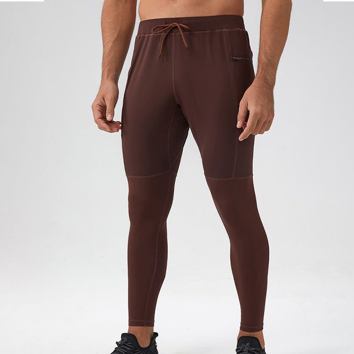 Buddha Stones Pantalon de fitness taille haute pour homme, séchage rapide, respirant, avec poche zippée - image 2