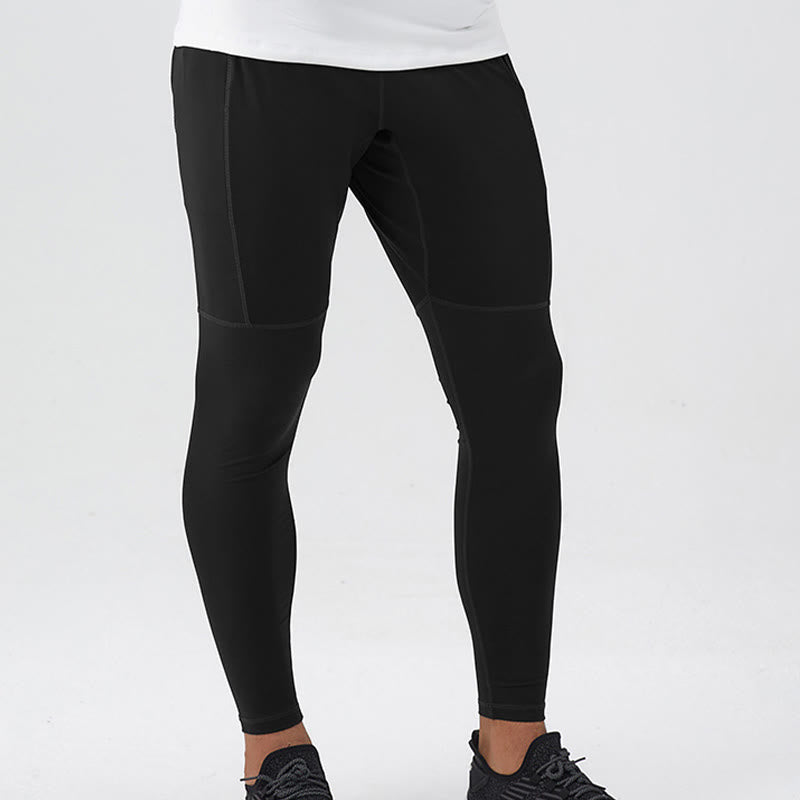 Buddha Stones Pantalon de fitness taille haute pour homme, séchage rapide, respirant, avec poche zippée - image 20