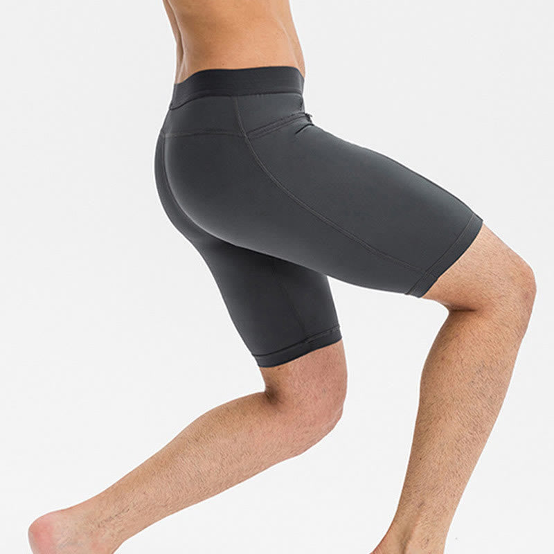 Buddha Stones Short de sport moulant extensible à haute élasticité à séchage rapide pour homme avec poches zippées