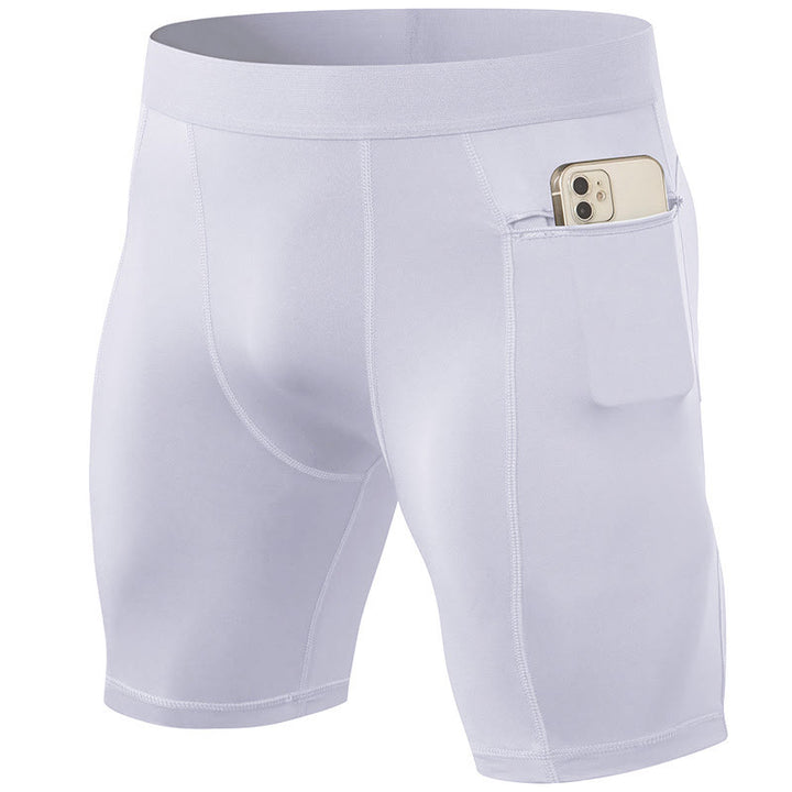 Buddha Stones Short de sport moulant extensible à haute élasticité à séchage rapide pour homme avec poches zippées