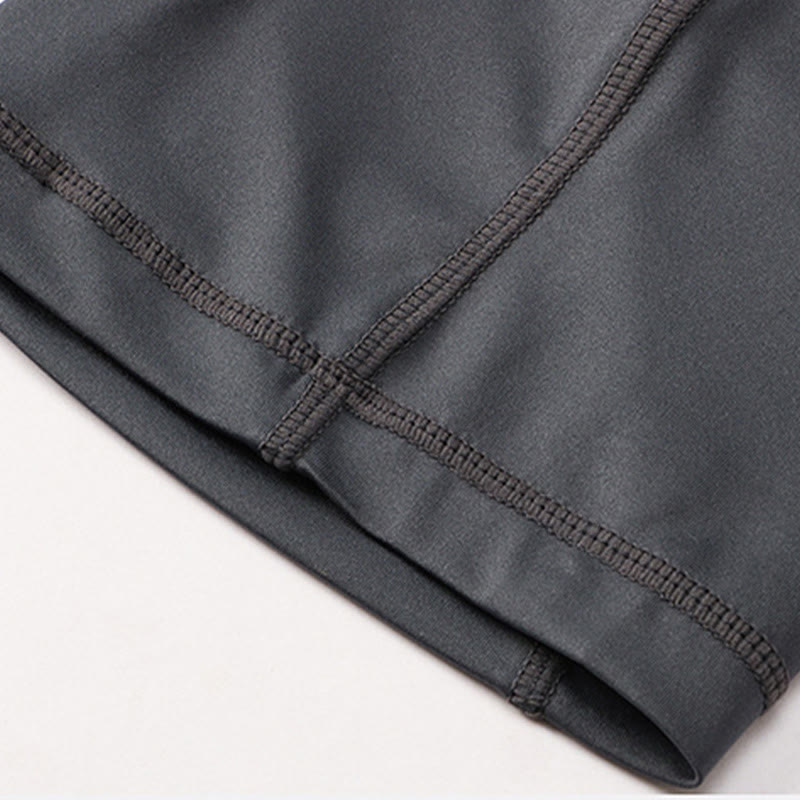 Buddha Stones Short de sport moulant extensible à haute élasticité à séchage rapide pour homme avec poches zippées