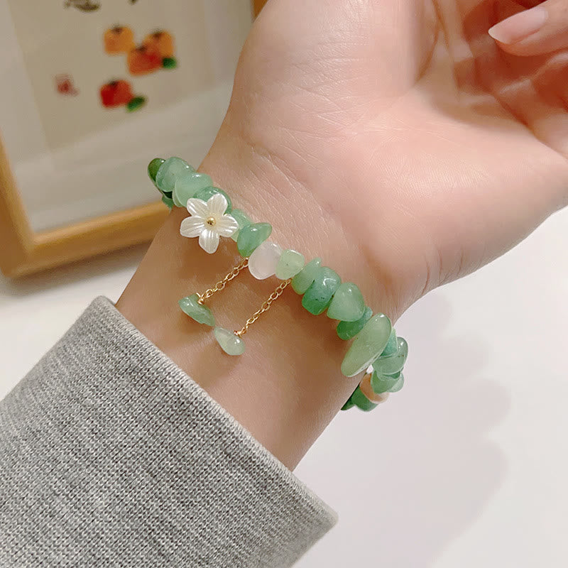 Bracelet de guérison en cristal de fleur de cristal Super Seven en quartz fraise vert et quartz fraise naturel Buddha Stones
