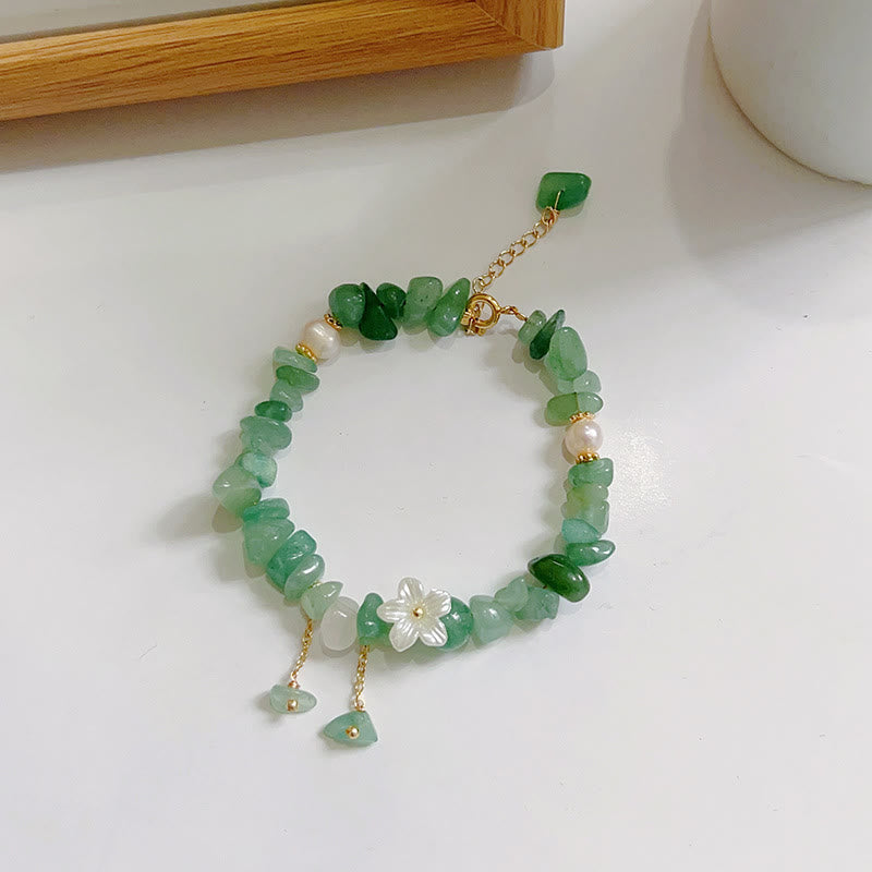 Bracelet de guérison en cristal de fleur de cristal Super Seven en quartz fraise vert et quartz fraise naturel Buddha Stones