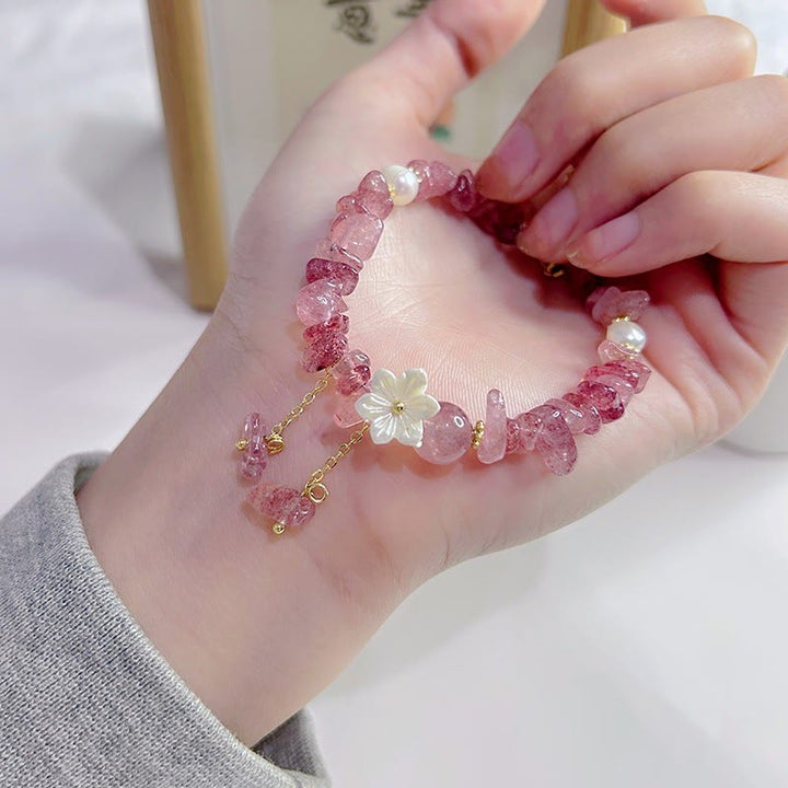 Bracelet de guérison en cristal de fleur de cristal Super Seven en quartz fraise vert et quartz fraise naturel Buddha Stones