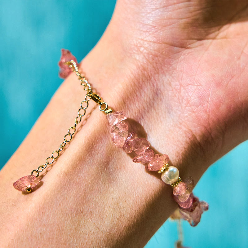 Bracelet de guérison en cristal de fleur de cristal Super Seven en quartz fraise vert et quartz fraise naturel Buddha Stones