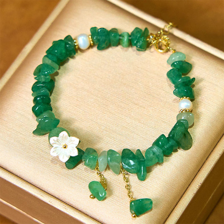 Bracelet de guérison en cristal de fleur de cristal Super Seven en quartz fraise vert et quartz fraise naturel Buddha Stones