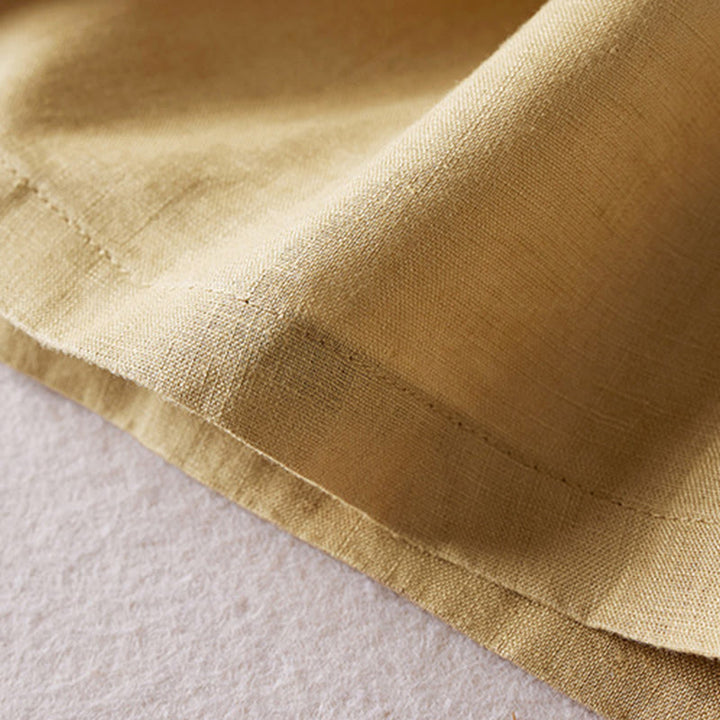 Short d'été en coton et lin pour femme avec poches et motif simple et froissé Buddha Stones - image 34