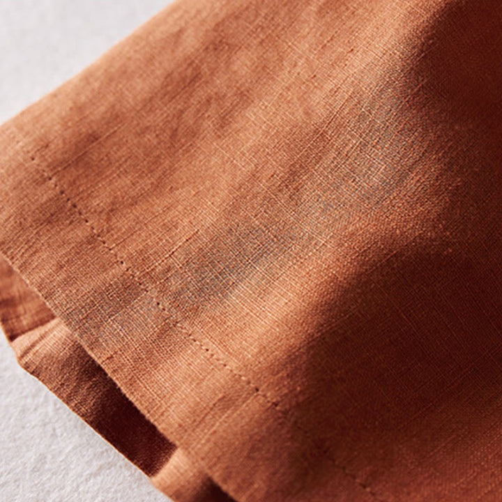 Short d'été en coton et lin pour femme avec poches et motif simple et froissé Buddha Stones - image 5