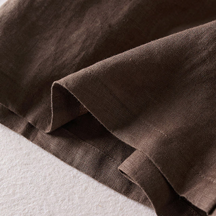 Short d'été en coton et lin pour femme avec poches et motif simple et froissé Buddha Stones - image 27