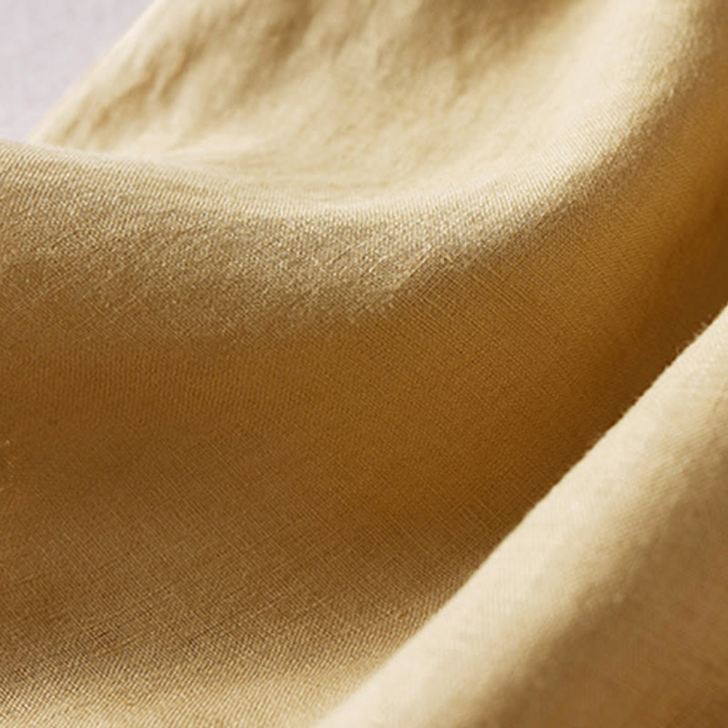 Short d'été en coton et lin pour femme avec poches et motif simple et froissé Buddha Stones - image 33