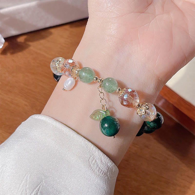 Bracelet positif en perles d'œil de tigre vertes naturelles en Buddha Stones