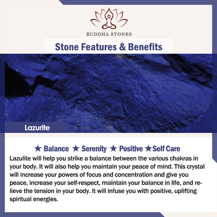 Bracelet d'équilibre positif en perles d'espacement en lazurite naturelle de Buddha Stones