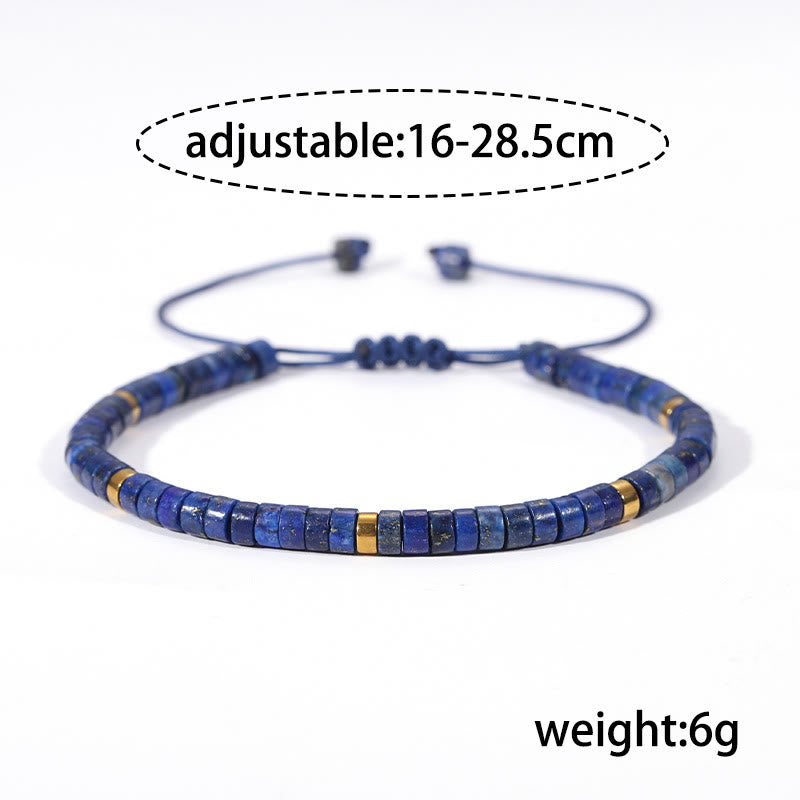 Bracelet d'équilibre positif en perles d'espacement en lazurite naturelle de Buddha Stones