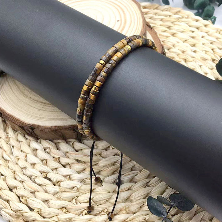 Bracelet courageux en perles d'espacement en œil de tigre naturel et Buddha Stones