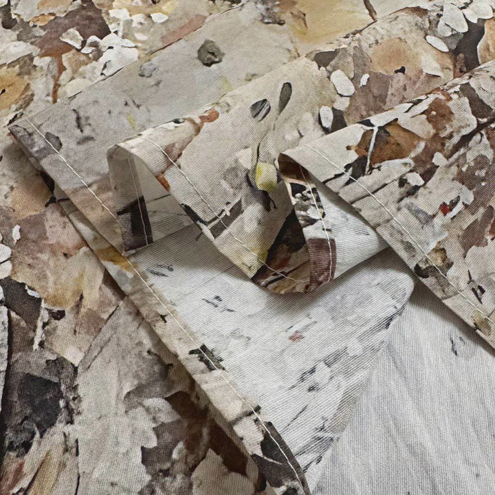 T-shirt décontracté ample à col ras du cou et manches mi-longues en polyester avec imprimé de Buddha Stones