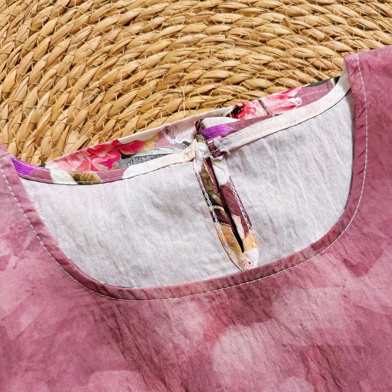 T-shirt décontracté à manches courtes et col ras du cou pour femme, imprimé Buddha Stones , divers pétales, dahlia et pivoine, en polyester