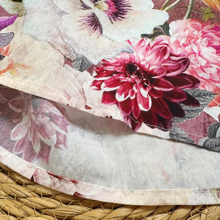 T-shirt décontracté à manches courtes et col ras du cou pour femme, imprimé Buddha Stones , divers pétales, dahlia et pivoine, en polyester