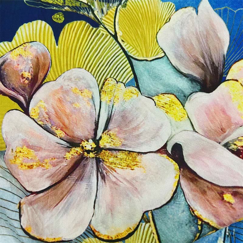 T-shirt décontracté à manches courtes et col ras du cou pour femme, motif Buddha Stones, feuilles, plumes, polyester