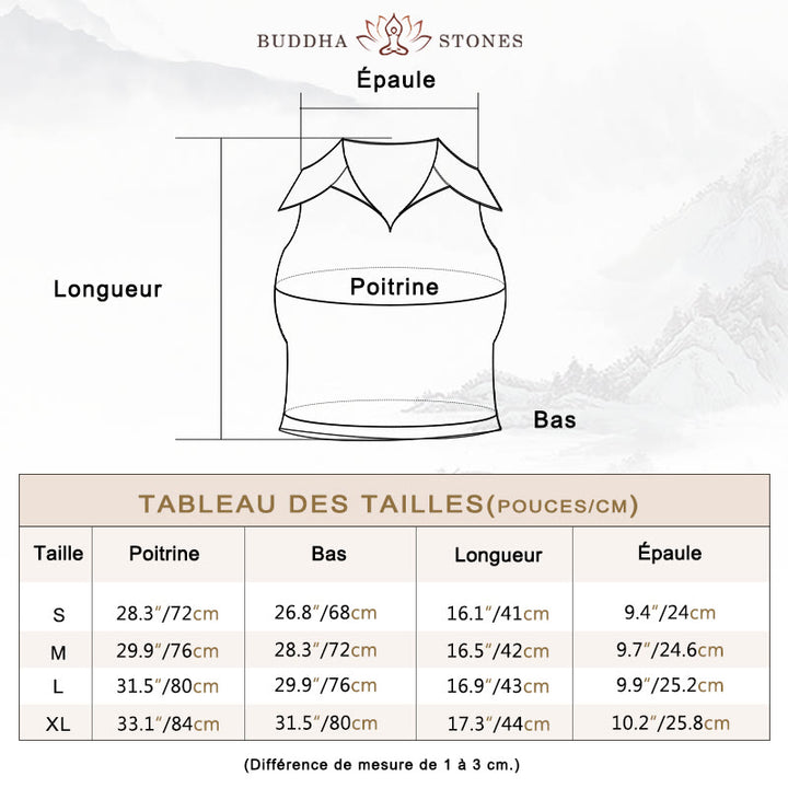 Buddha Stones Polo Collar Crop Tank Top Jupes de tennis Shorts plissés avec poche Tenues de sport et de yoga - image 3