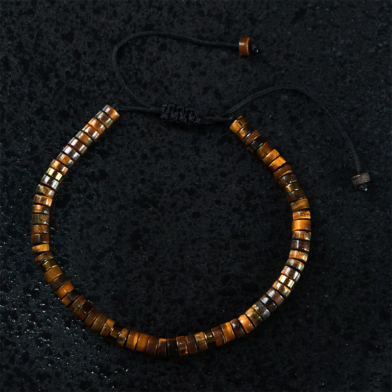 Bracelet courageux en perles d'espacement en œil de tigre naturel et Buddha Stones