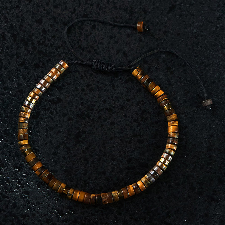 Bracelet courageux en perles d'espacement en œil de tigre naturel et Buddha Stones