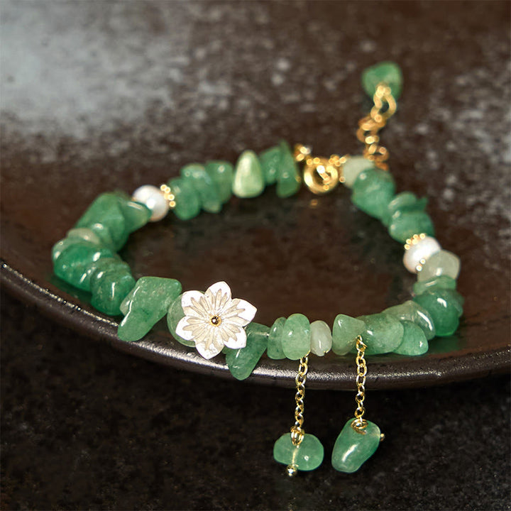 Bracelet de guérison en cristal de fleur de cristal Super Seven en quartz fraise vert et quartz fraise naturel Buddha Stones