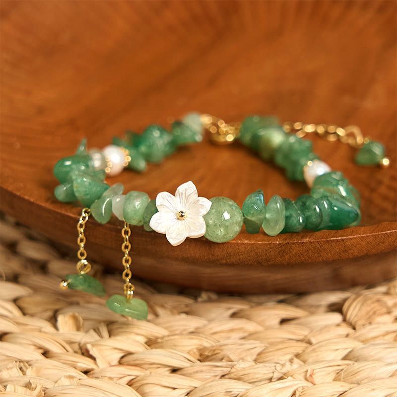 Bracelet de guérison en cristal de fleur de cristal Super Seven en quartz fraise vert et quartz fraise naturel Buddha Stones