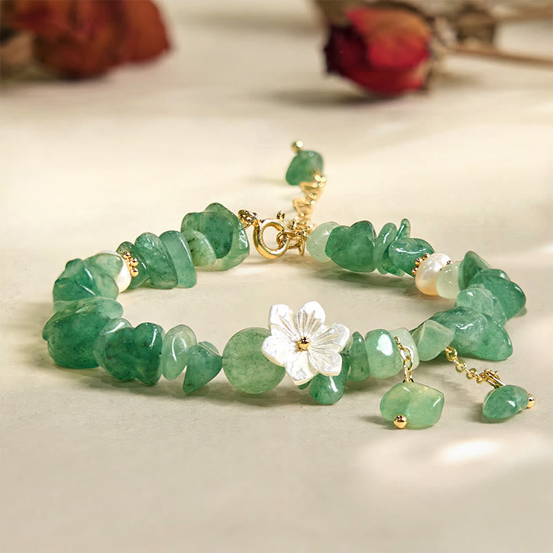 Bracelet de guérison en cristal de fleur de cristal Super Seven en quartz fraise vert et quartz fraise naturel Buddha Stones